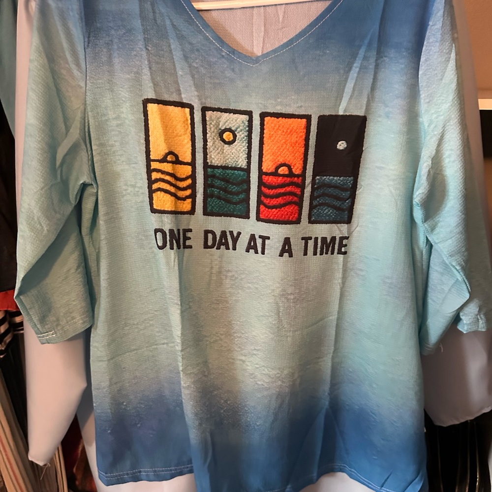 Blue Gradient Long Sleeve Tee